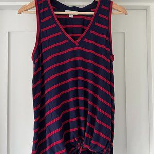 Allison Joy Sleeveless Blouse V-Neck Tank Top Twist Front